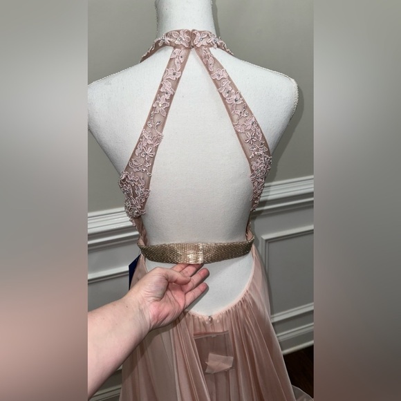 NWT MORI LEE PAPARAZZI 97018 EVENING DRESS IN BLUSH SZ 9/10 - Picture 8 of 10